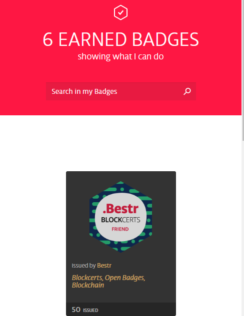 My Badges page